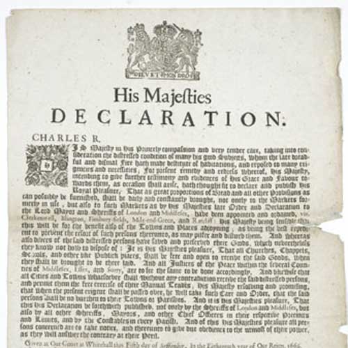 Royal proclamation, 5 September 1666