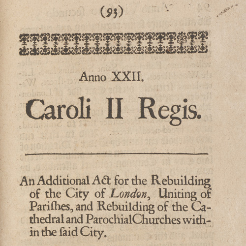 Additional Rebuilding Act, 1670