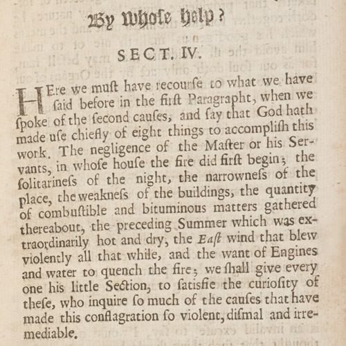 ‘Rege Sincera’s’ account of the Great Fire, 1667