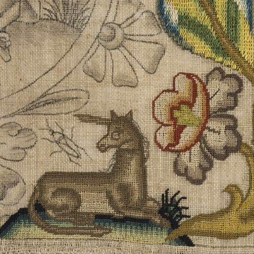 Half-finished embroidery, 1661-66