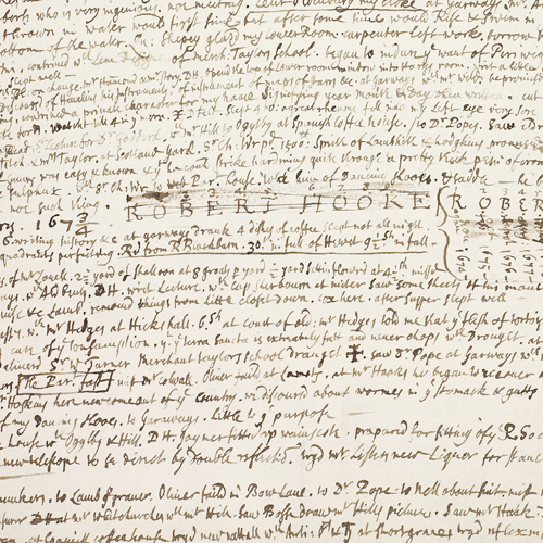 Selection of pages from Robert Hooke’s diary