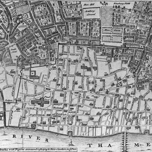 Map: ‘A plan of the City and Liberties of London after the dreadful conflagration in the year 1666’